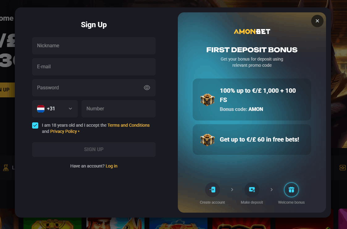 How to Register at AmonBet Casino – Step by Step
